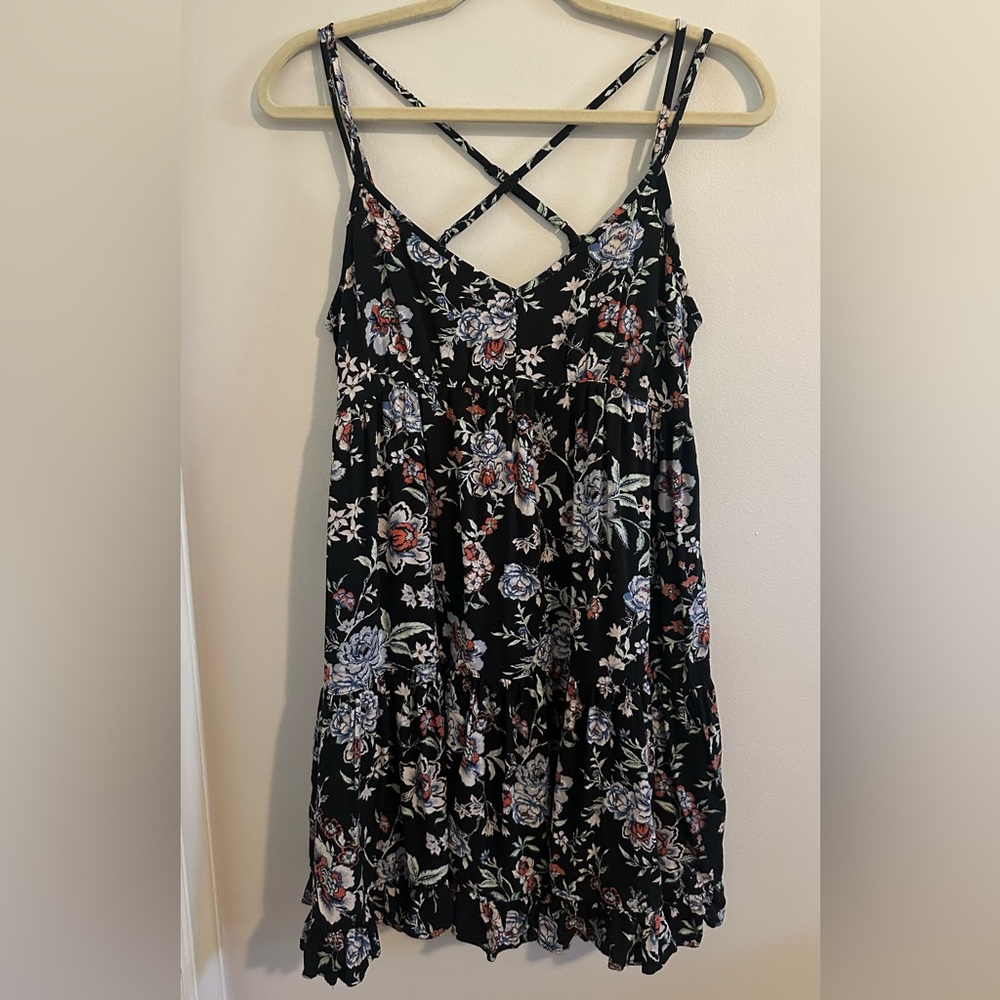 Black Floral Babydoll Dress | Size L | Spring / Summer